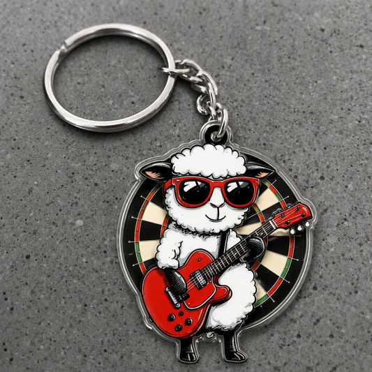Maxcorners Darts Rock Star Sheep 3D Keychain And Ornament