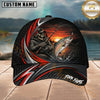 Maxcorners Fishing Skull Angler Red Wave Personalized 3D Cap