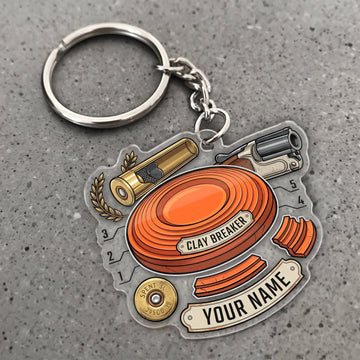 Maxcorners Clay Shooting Clay Breaker Shotgun Shells And Targets Customized Name 3D Keychain And Ornament
