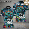 Maxcorners Graffiti Swing King Golf Polo Customized Name, Team Name 3D Shirts (4 Colors)