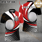 Maxcorners Golf Curved Dot Pattern Multicolor Customized Name, Team Name 3D Shirts