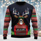 Maxcorners Deer Let It Glow All Over Print Sweater