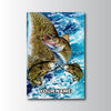Maxcorners Walleye Fishing Ocean Scale Wave Art Personalized Name 3D Poster