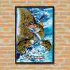 Maxcorners Walleye Fishing Ocean Scale Wave Art Personalized Name 3D Poster