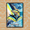 Maxcorners Tuna Fishing Ocean Splash Dual Fish Artwork Personalized Name 3D Poster