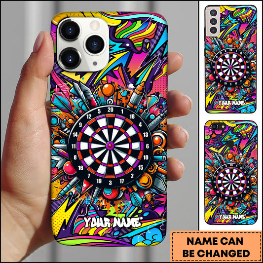 Maxcorners Colorful Graffiti Dartboard Pop Art Personalized Name 3D Phone Case