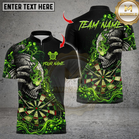 Maxcorners Darts Flaming Skull Dart Design Multicolor Customized Name, Team Name 3D Shirts