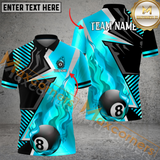 Maxcorners Ball 8 Blazing Strike Golden Pattern Billiard Jersey Multicolor Options Personalized Name, Team Name 3D Polo Shirt