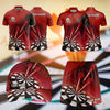Maxcorners Darts Abstract Dartboard Stripe Design Personalized Team Sportswear Set - Polo Shirt, Cap & Skorts