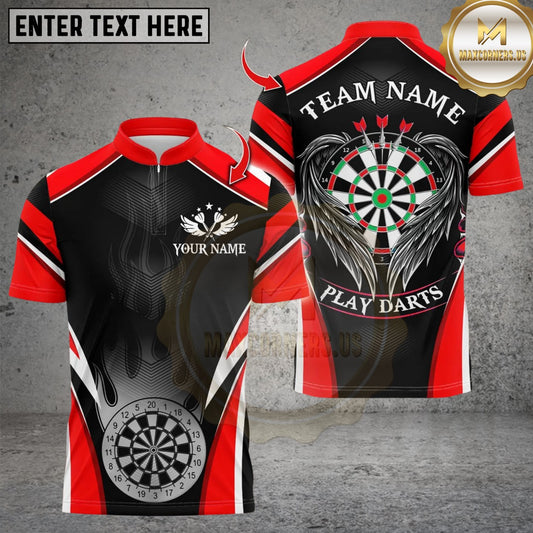 Maxcorners Darts Flame Wings Dartboard Multicolor Customized Name, Team Name 3D Shirt