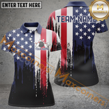 Maxcorners Dripping American Flag Bowling Jersey Customized Name, Team Name 3D Shirt