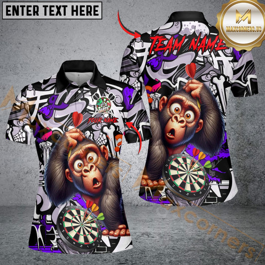 Maxcorners Darts Monkey Graffiti Multicolor Customized Name, Team Name 3D Shirt For Women