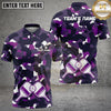 Maxcorners Pickleball Polo Military Camo Crossed Paddles Multiple Options Personalized Name, Team Name 3D Shirt