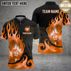 Maxcorners Pickleball Polo Flaming Paddle Ball Tribal Swirl Multiple Options Personalized Name, Team Name 3D Shirt