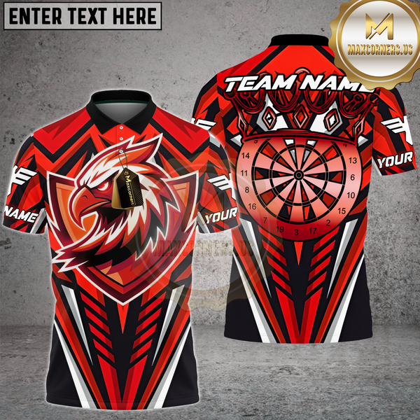 Maxcorners Dart Bald Eagle Jersey Fierce Bullseye Design Multioptions Personalized Name, Team Name Unisex 3D Shirt (4 Colors)