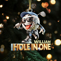 Maxcorners Hole In One Funny Golf Ball Acrylic Ornament, Golf Xmas Ornaments, Golf Christmas Gifts LM1611