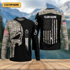 Maxcorners Custom Camo Patriotic Fishing Shirt, Fishing UPF Shirts, Fishing Gifts For Men, Men's Fishing Shirt