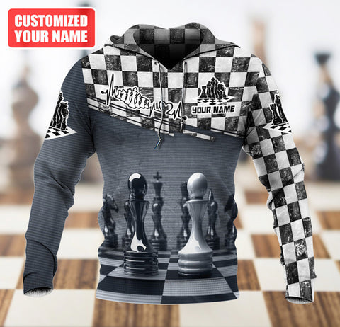 Maxcorners Chess Master Customized Name 3D Shirt