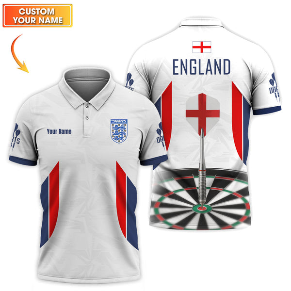 Maxcorners England Darts Jersey, Custom Name British Dart Shirt with Flag, Gift For Dart Player Shirt LM0509