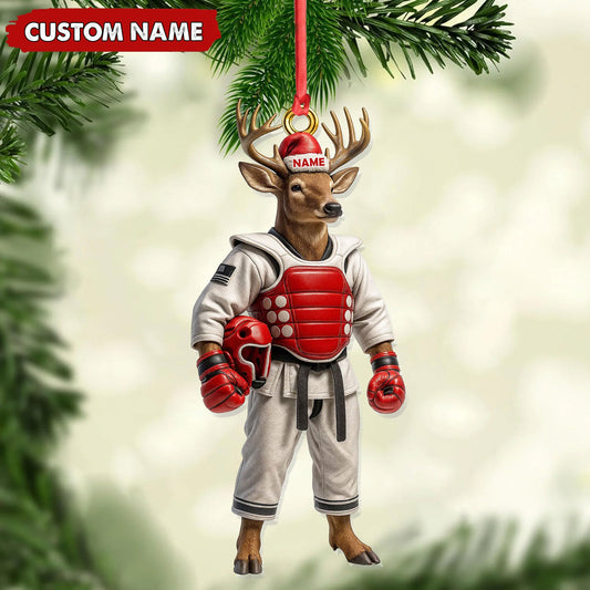 Maxcorners Custom Name Deer Karate Ornament, Taekwondo Christmas Gift Decor

 LM0411