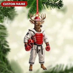 Maxcorners Custom Name Deer Karate Ornament, Taekwondo Christmas Gift Decor

 LM0411