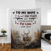 Maxcorners Personalized Deer Hunting â€œTo My Wife, I Hunt for Peace and Come Home for Loveâ€ Fleece Blanket LM1611