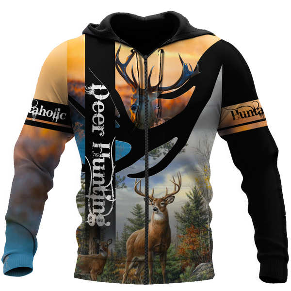 Max Corner Huntaholic 4 Deer Hunting 3D All Over Printed Shirts Gift For Hunter