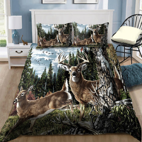 Maxcorners Love Deer Hunting Bedding Set