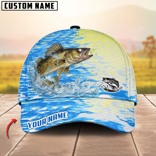 Maxcorners Fishing Blue Lake Pattern Personalized Cap (13 Breeds)