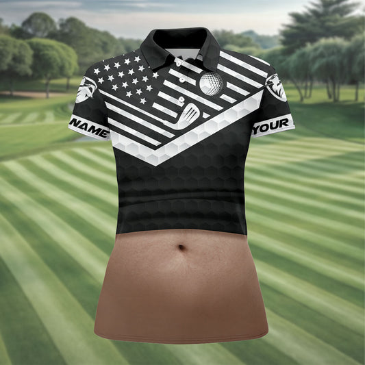Maxcorners Personalized Light Skin Beer Belly Golf Polo Shirt, Golf Shirts For Women, Performance Golf Shirt LM1507