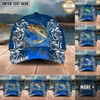 Maxcorners Fishing Tribal Blue Personalized Name, Team Name Classic 3D Cap (9 Breeds)