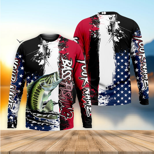 Maxcorners Patriotic Fishing Shirt, Custom Fishing Shirt, Gift For Fisherman, Mens Casual Shirts