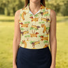 Maxcorners Funny Hot Dog Dachshund Tropical Hawaiian Golf Shirt, Golf Polo For Women, Printed Golf Shirt LM1507