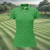 Maxcorners Funny Id Tap That Golf Ball Pattern Golf Shirt, Womens Golf Tops, Golf Polo For Women LM1507
