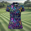 Maxcorners Neon Flamingo Tropical Night Golf Shirt, Women’s Golf Polo, Hawaiian Golf Shirt, Ladies Golf Tops LM1507