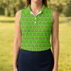 Maxcorners Green St Patrick's Day Funny Adult Shamrock Golf Shirt, Women's Golf Tops, Ladies Golf Polos