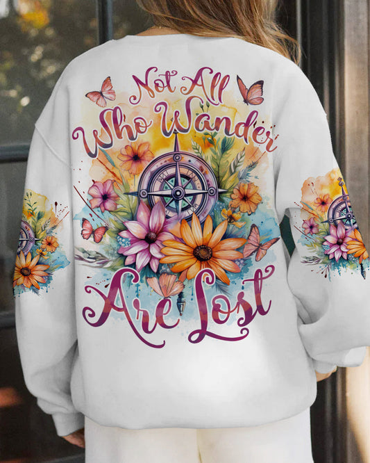 Maxcorners Not All Who Wander Are Lost Compass All Over Print LM2101