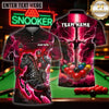 Maxcorners Billiards Wear Mystic Dragon Graphic Multicolor Customized Name 3D Shirt