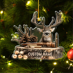 Maxcorners Personalized Deer Hunting OrnamentUnique Christmas Gift for Hunters & Outdoorsmen LM0110