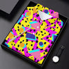 Maxcorners Retro 80s Neon Geometric Shapes Yellow Golf Shirt, Ladies Golf Tops, Golf Polo For Women, Women’s Golf Apparel LM1507
