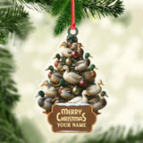 Maxcorners Funny Duck Christmas Tree Acrylic Ornament – Personalized Hunting Gift, Mallard Duck Lover Decoration, Rustic Country Holiday Decor