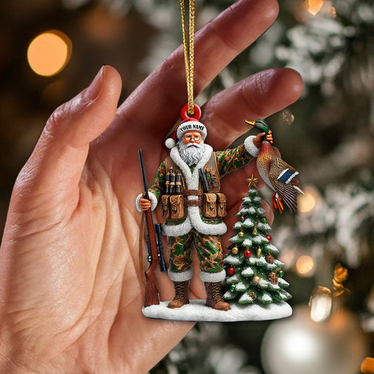 Maxcorners Custom Name Hunting Ornament, Christmas Gift for Animal Hunter 2D Flat LM2111