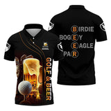 Maxcorners Golf And Beer Custom Men's Funny Graphic Golf Polo Shirt, Dad Golf Gift