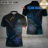 Maxcorners Darts Dark Vibes Mystery Skull Multicolor Customized Name, Team Name 3D Shirts