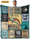 Maxcorners Born To Be A Fishing Legend Custom Name Blanket, Fishing Blanket, Presents For Fishermen, Gift For Fishing Lover LM0201