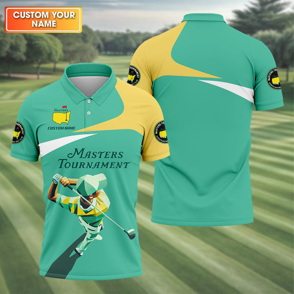 Maxcorners Master Tournament Custom Men's Golf Polo Shirt, Golf Gifts For Dad