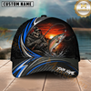 Maxcorners Fishing Skull Angler Blue Wave Personalized 3D Cap