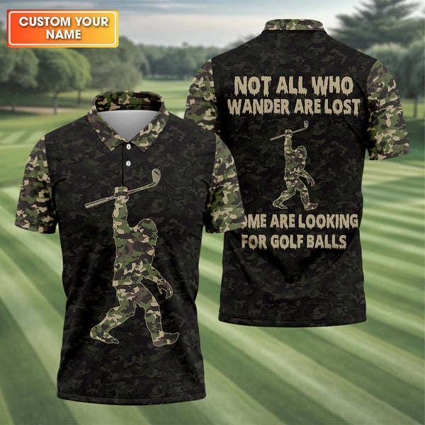 Maxcorners Funny Bigfoot Men's Golf Polo Shirt, Funny Golf Shirt, Gift For Golfers
