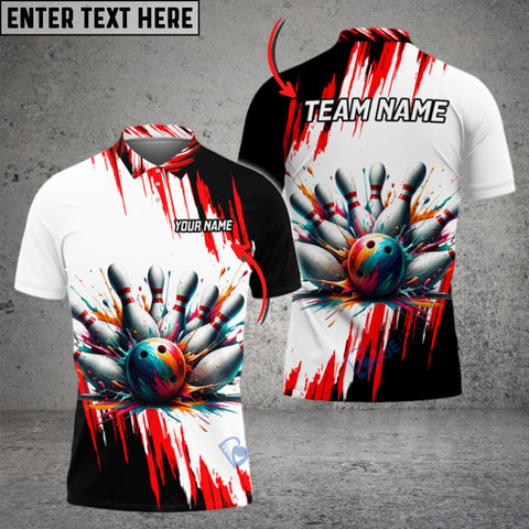 Maxcorners Bowling And Pins Crashing 2 Customized Name And Team Name 3D Shirt