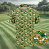 Maxcorners Naughty Fun Adult Humor St Patrick's Day Golf Shirt, Green Orange White Polo Shirts For Men